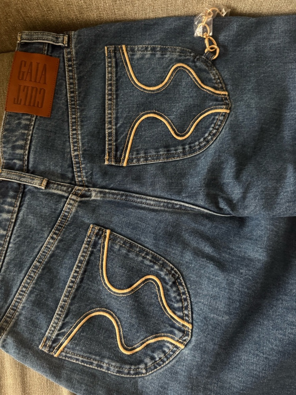 cult gaia Blue Wide-Leg Denim Jeans - Picture 7 of 9